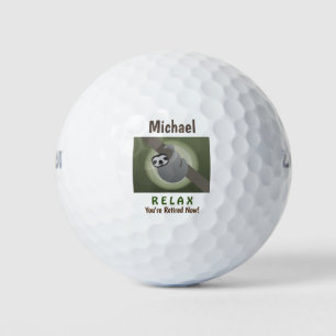 Pelotas De Golf Retiro Relax Happy Cute Funny Lazy Sloth
