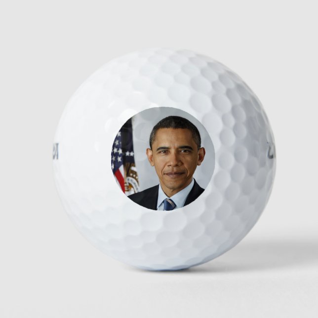 Pelotas De Golf Retrato de Barack Obama en la Casa Blanca (Anverso)