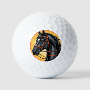 Pelotas De Golf Retrato de caballo negro elegante