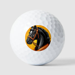 Pelotas De Golf Retrato de caballo negro elegante
