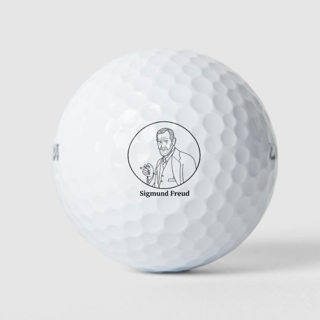 Pelotas De Golf Retrato de la línea Sigmund Freud (Anverso)
