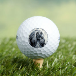 Pelotas De Golf Retrato de Lebrel Afgano Gris