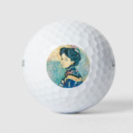 Pelotas De Golf Retrato de mujer japonesa (por Fujishima Takeji)