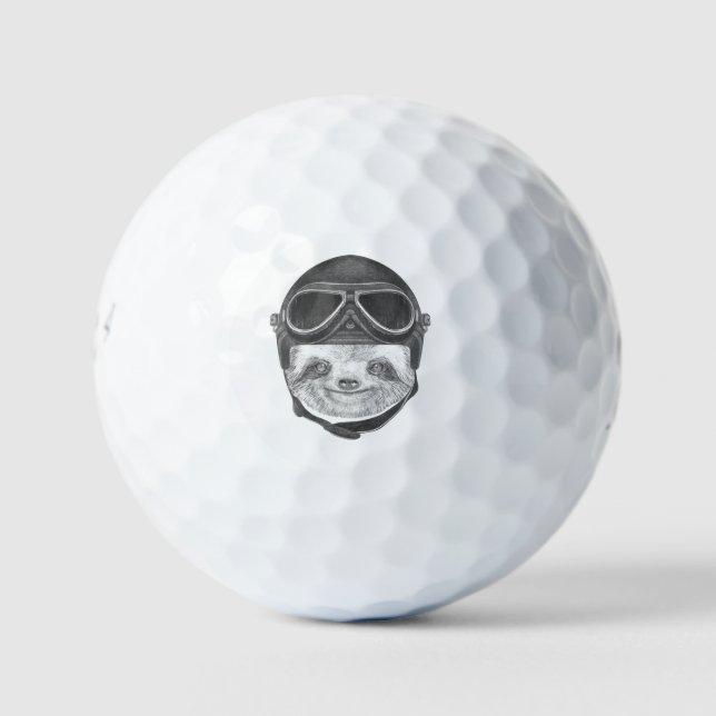 Pelotas De Golf Retrato De Sloth | Casco de época (Anverso)