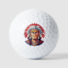 Pelotas De Golf Retrato de un antiguo jefe nativo americano