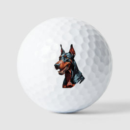 Pelotas De Golf Retrato fiero de Doberman Perro agresivo regalo