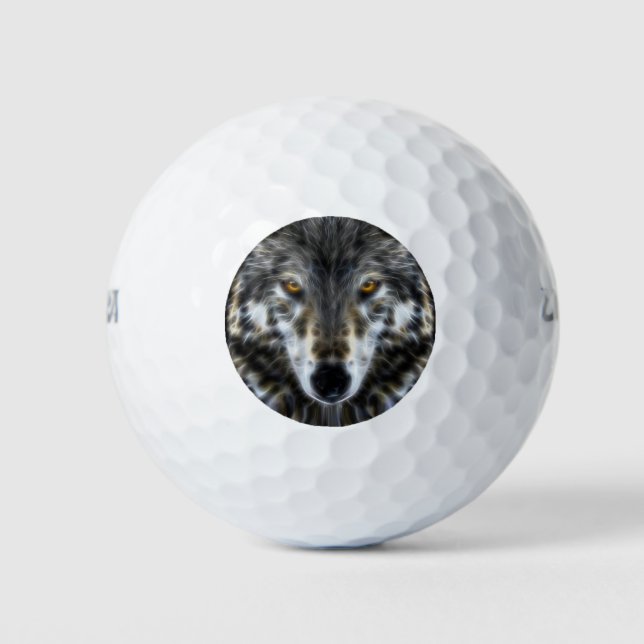 Pelotas De Golf Retrato Inspirador de Wolf Woodland (Anverso)
