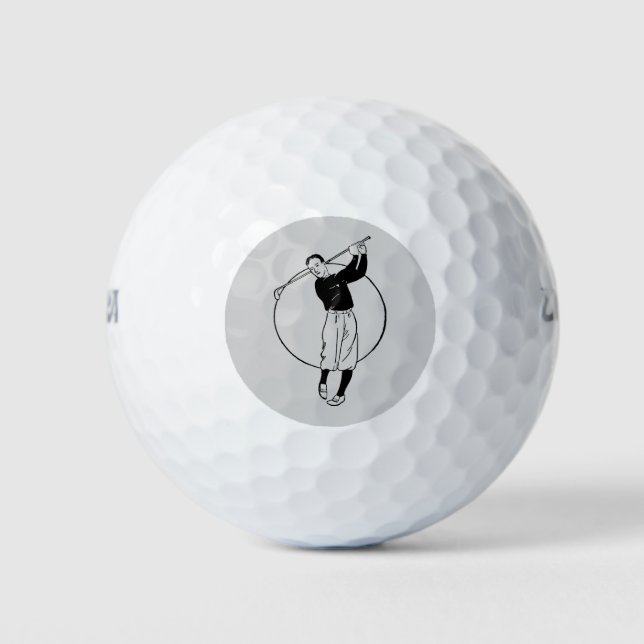 Pelotas De Golf Retro Golfer (Anverso)