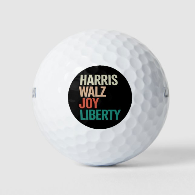 Pelotas De Golf Retro Harris Waltz 2024 Harris Walz Joy Liberty (Anverso)
