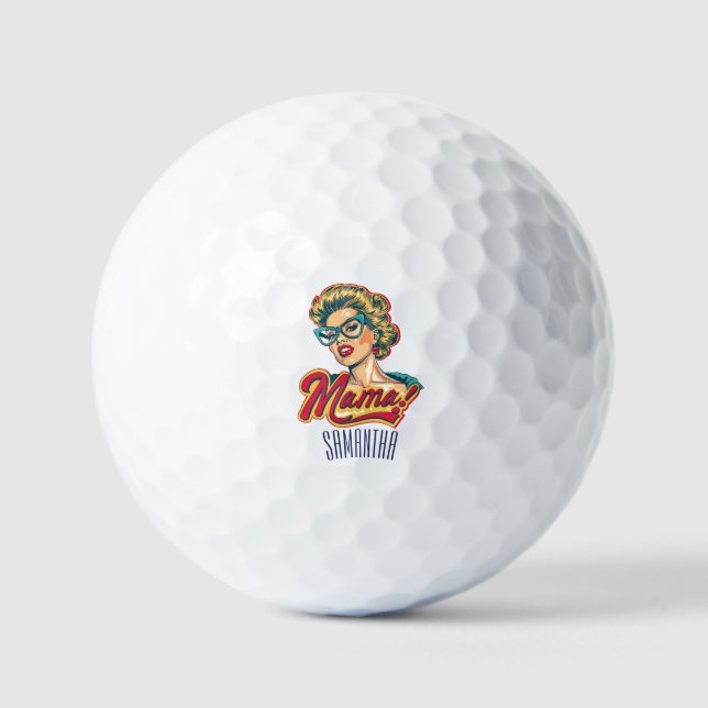 Pelotas De Golf Retro mamá pop art 2 personalizado (Anverso)