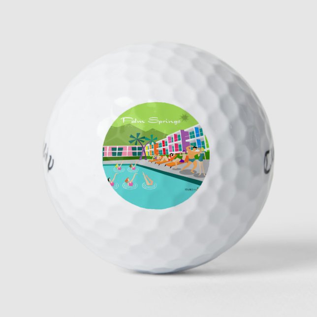 Pelotas De Golf Retro Palm Springs Hotel Golf Balls (Anverso)