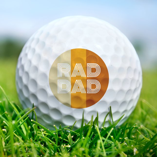 Pelotas De Golf Retro Rayado Papá Radical (Retro Striped Rad Dad Golf Balls
)