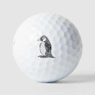 Pelotas De Golf Rey artístico Pingüino Zendoodle