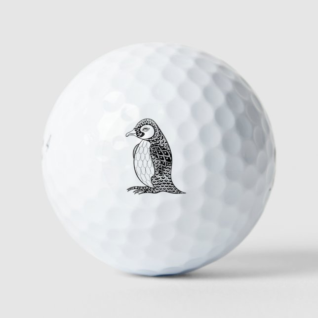 Pelotas De Golf Rey artístico Pingüino Zendoodle (Anverso)