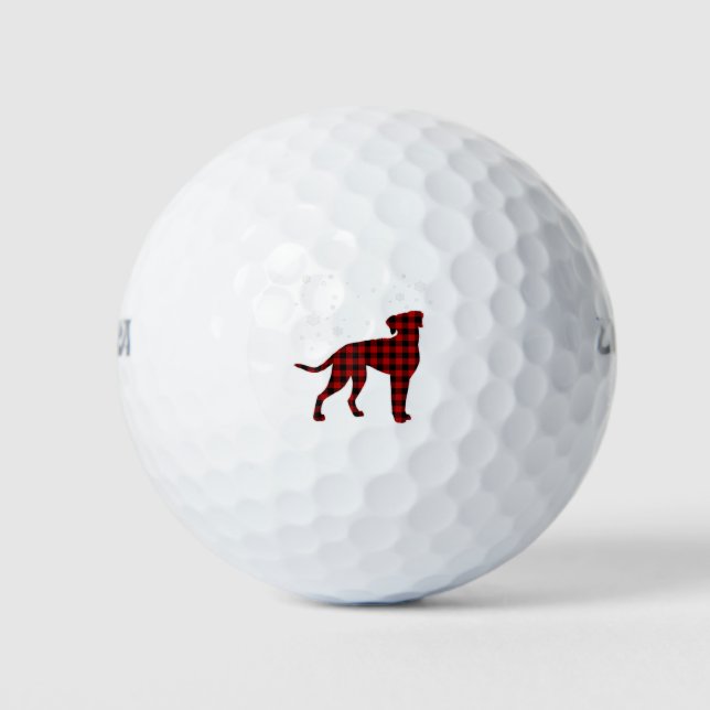 Pelotas De Golf Rhodesian Ridgeback Navidades Perro Buffalo Jugado (Anverso)