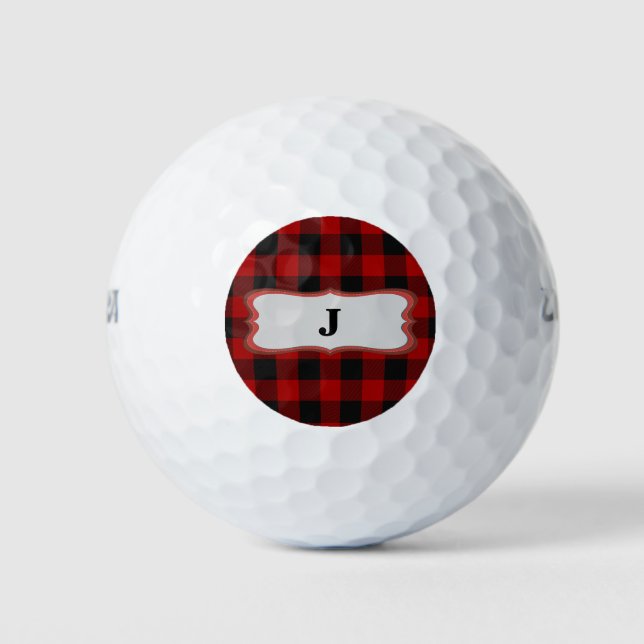 Pelotas De Golf Rob Roy Tartan Red & Black Golf Balls (Anverso)