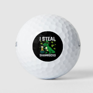 Pelotas De Golf Robo Shamrock T Rex Dinosaur St Patrick's Day