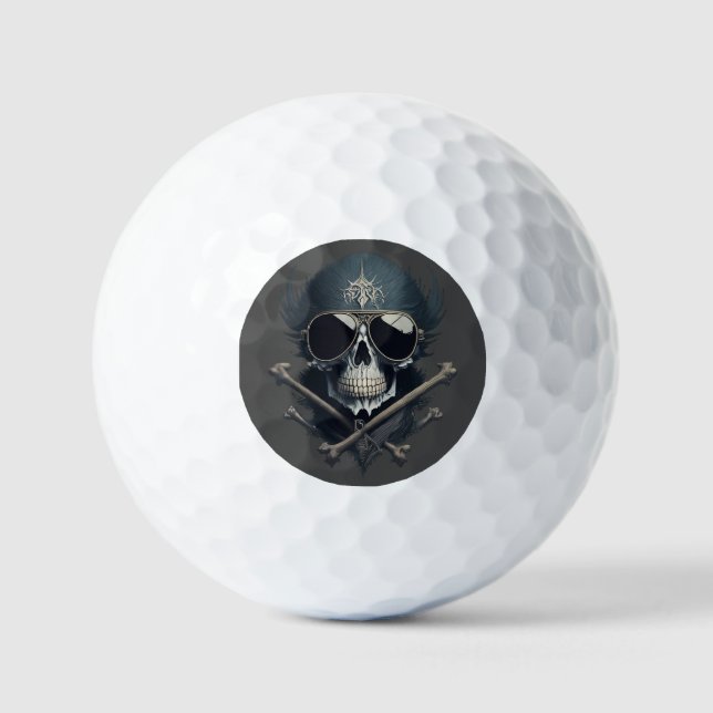 Pelotas De Golf Rock On Skull Tee (Anverso)
