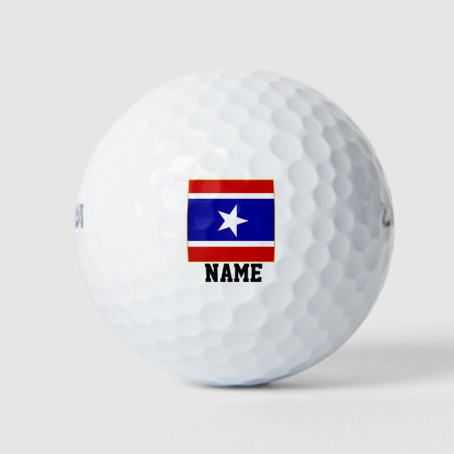 Pelotas De Golf ROJO BLANCO y AZUL (Anverso)