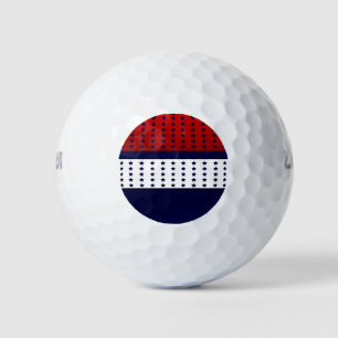 Pelotas De Golf Rojo patriótico, blanco y azul con diseño de estre