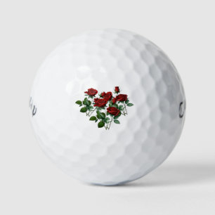 Pelotas De Golf Romance Elegancia Rosas Florecidas Rosadas