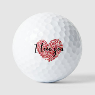Pelotas De Golf Romantic Fingerprint Heart “I Love You” Sticker