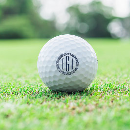 Pelotas De Golf Rope de la Armada Náutica Tres Monograma Inicial