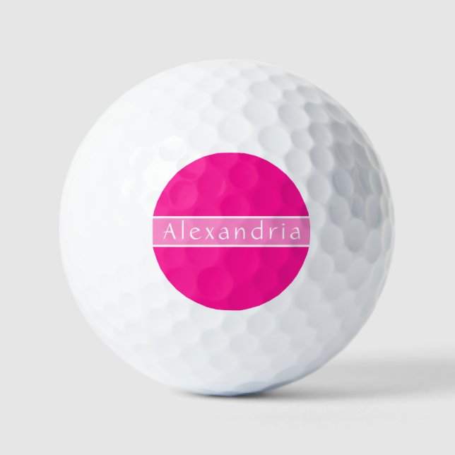 Pelotas De Golf Rosa caliente y rosa personalizado (Anverso)
