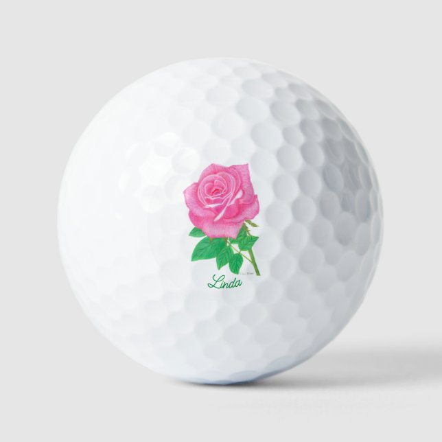 Pelotas de Golf Rosa con Texto (Anverso)