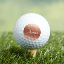 Pelotas De Golf Rosa Dorado Chic Personalizado