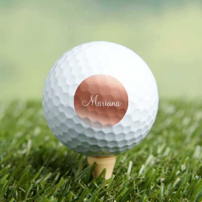 Pelotas De Golf Rosa Dorado Chic Personalizado (Camiseta in situ)