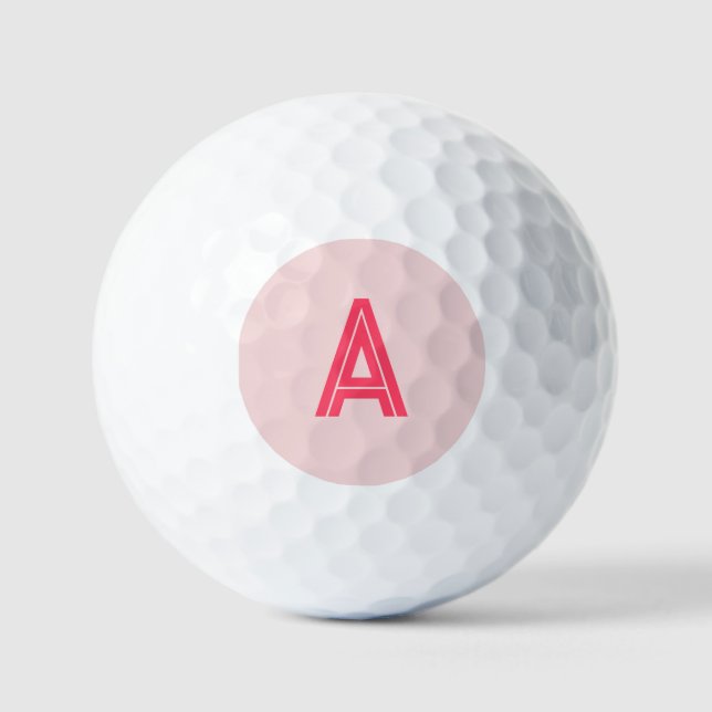 Pelotas De Golf Rosa monograma personalizado (Anverso)