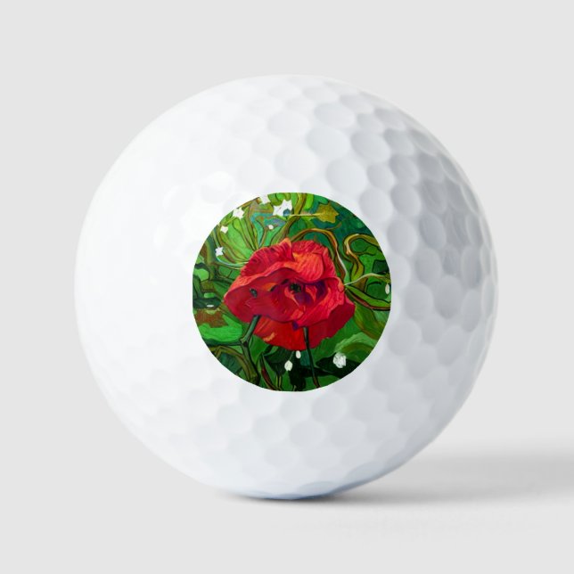PELOTAS DE GOLF ROSA ROJA  (Anverso)