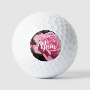 Pelotas De Golf Rosa rosa Vintage bonito Mamá de cumpleaños golf