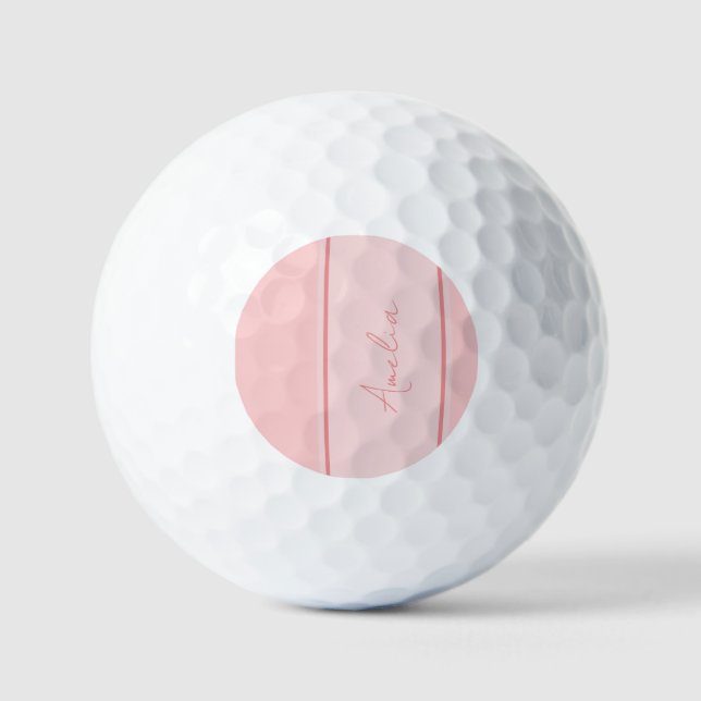 Pelotas De Golf Rosa Rubor personalizado mínimo (Anverso)