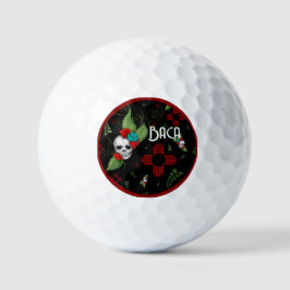 Pelotas De Golf Rosas de cráneo Zia Sun Greenery Nuevo México Negr