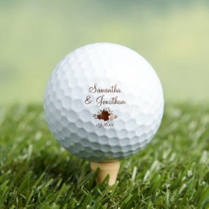 Pelotas De Golf Rosas Naranjas Oxidadas Nombres de Pareja de Boda