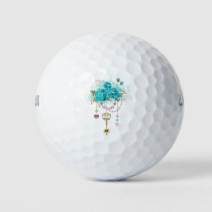 Pelotas De Golf Rosas turquesas con llaves
