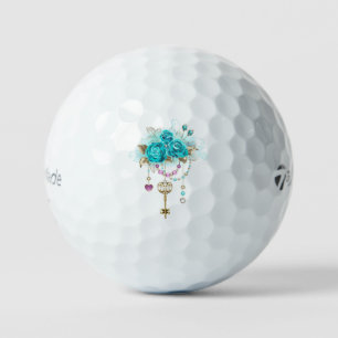 Pelotas De Golf Rosas Turquesas con Llaves