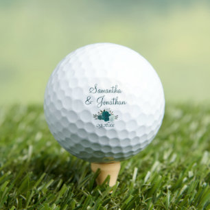 Pelotas De Golf Rosas verde azulados y Aqua Elegantes nombres de