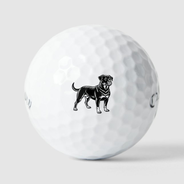 Pelotas De Golf Rottweiler, cuerpo completo (Anverso)