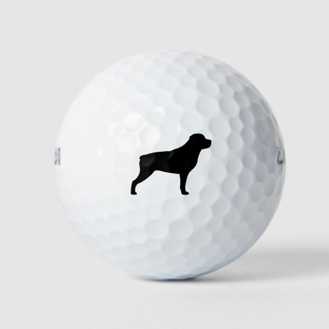 Pelotas De Golf Rottweiler Silhouette (Anverso)
