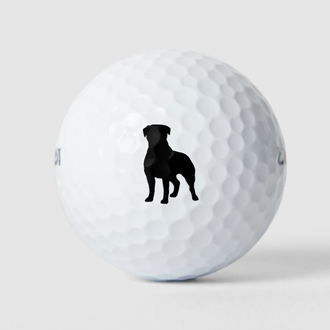 Pelotas De Golf Rottweiler Silhouette (Anverso)