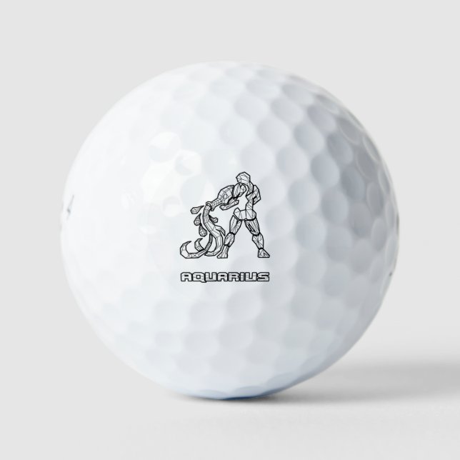 Pelotas De Golf Rótulo Aquarius Zodiac (Anverso)