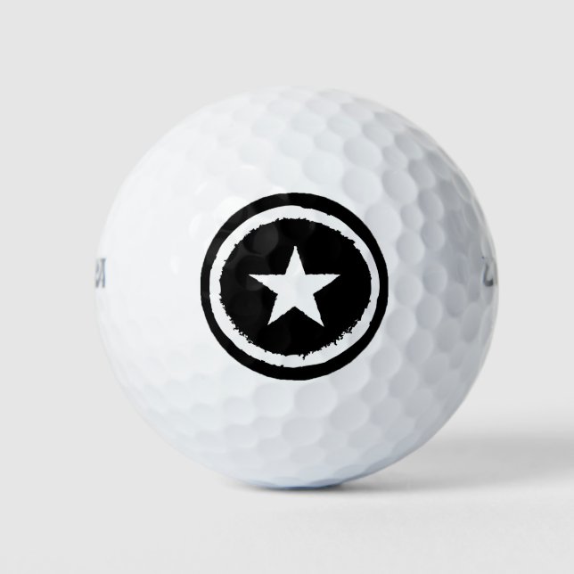 Pelotas De Golf Rótulo de la Estrella Blanca de la Guerra del Ejér (Anverso)
