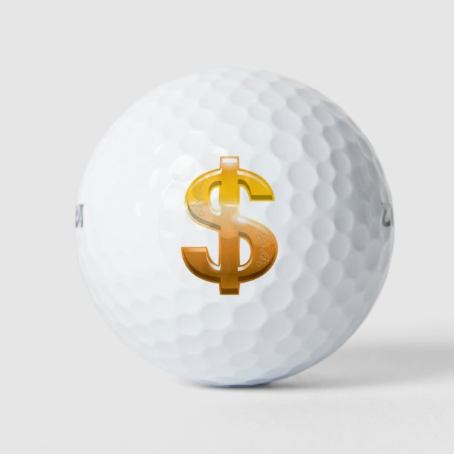 Pelotas De Golf Rótulo en dólares degradado marrón (Anverso)