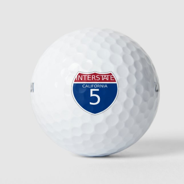 Pelotas De Golf Rótulo Interestatal 5 de California (Anverso)