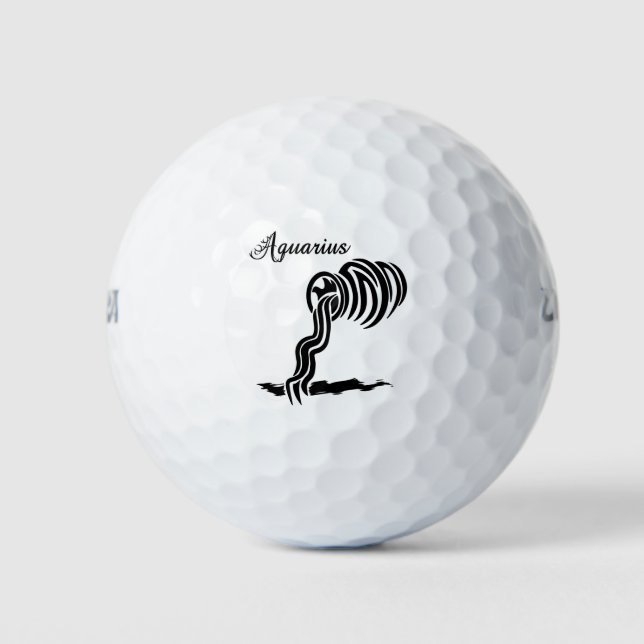 Pelotas De Golf Rótulo y símbolo acuario zodiaco (Anverso)