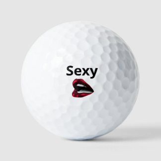 Pelotas De Golf Round Pop Art Pillow Red Polka Dot Lips with "Sexy