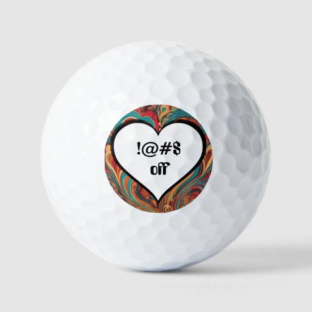 Pelotas De Golf Rude Funny Heart Design !@#$ (Anverso)